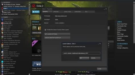Dota 2 console commands, launch options and cheats .